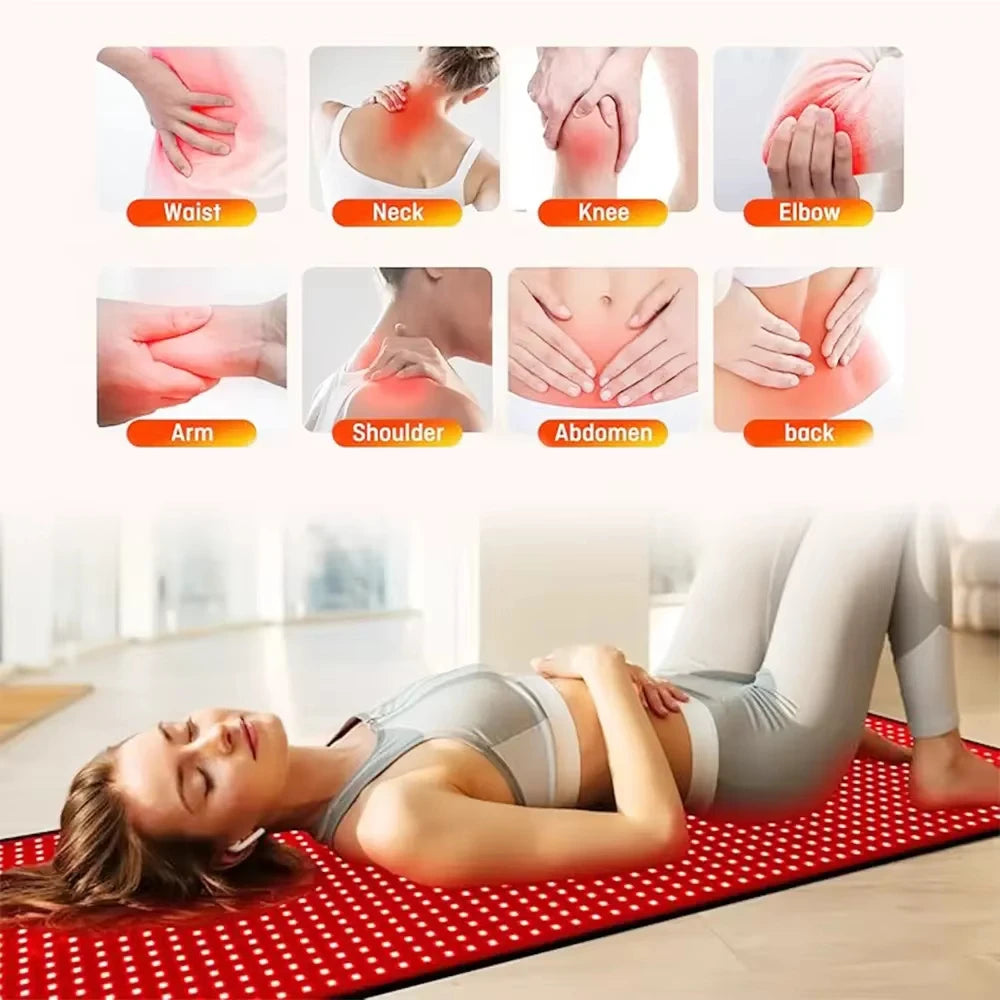 2025 660nm 850nm LED red light therapy yoga mat home health relaxation equipment whole body near infrared mat large mat