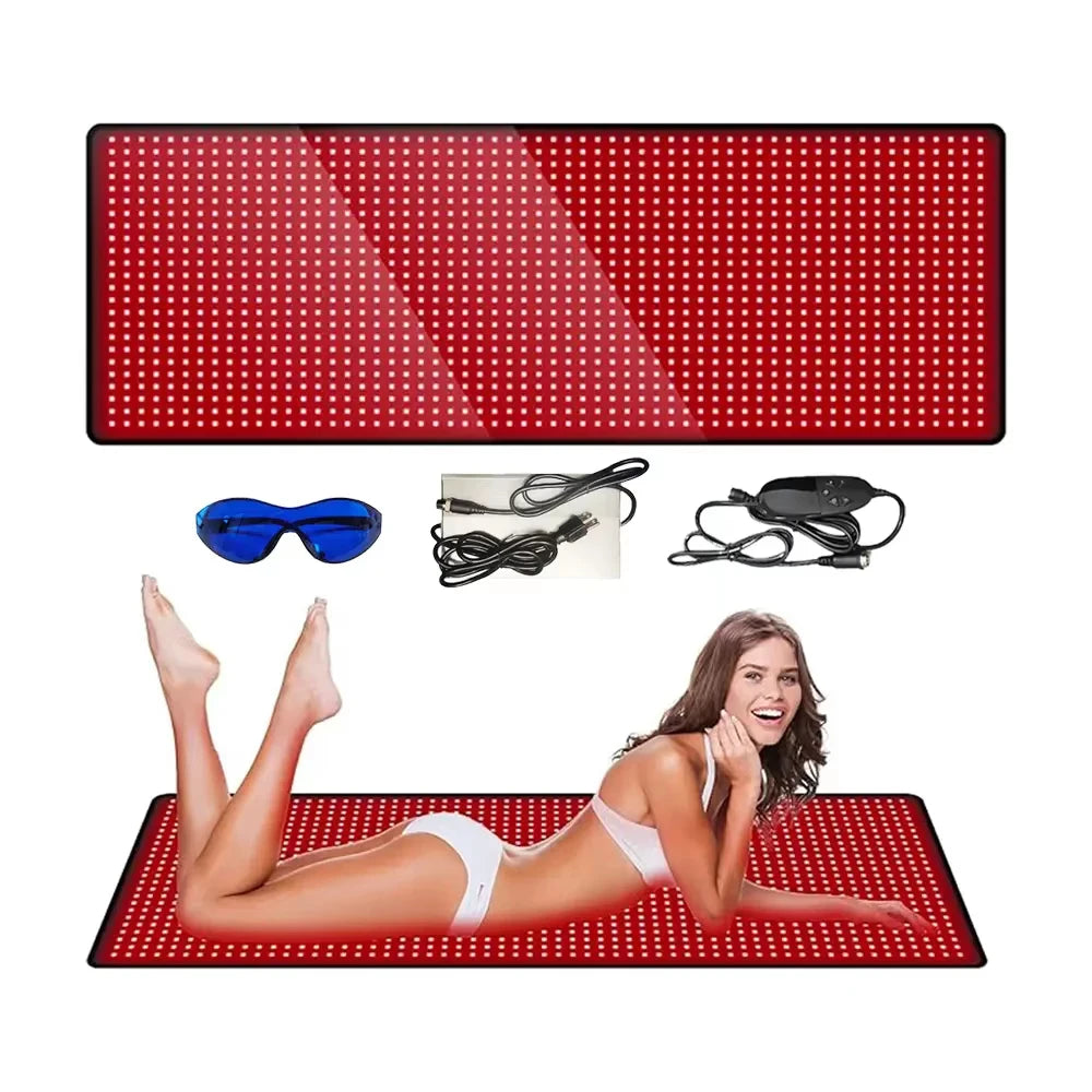 2025 660nm 850nm LED red light therapy yoga mat home health relaxation equipment whole body near infrared mat large mat